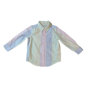 JANIE AND JACK Boys Baby Toddler Pastel Striped Long Sleeve Shirt 18-24 Months